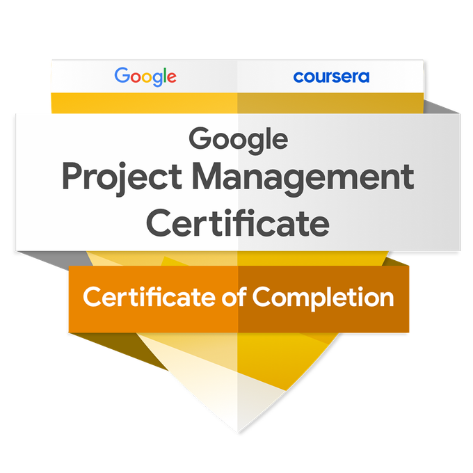 Google Project Management Certificate of Completion